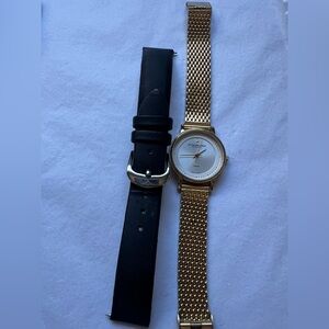 Women’s Gold Tone Sturhling Watch with Extra Black Strap